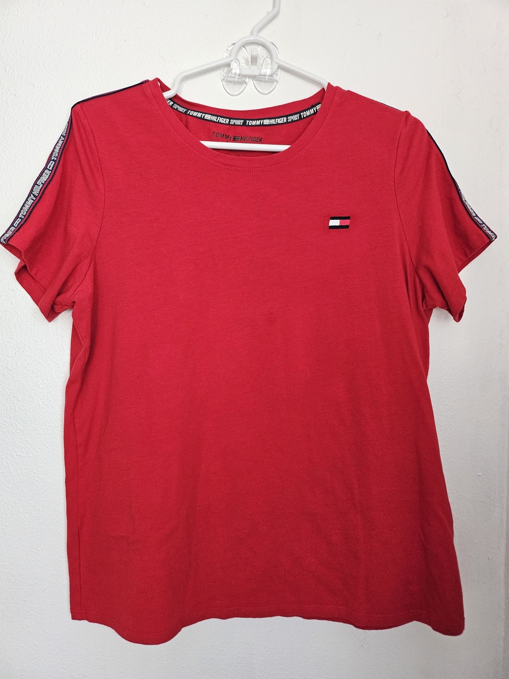 Tommy Hilfiger Red Logo Crew Neck Tee